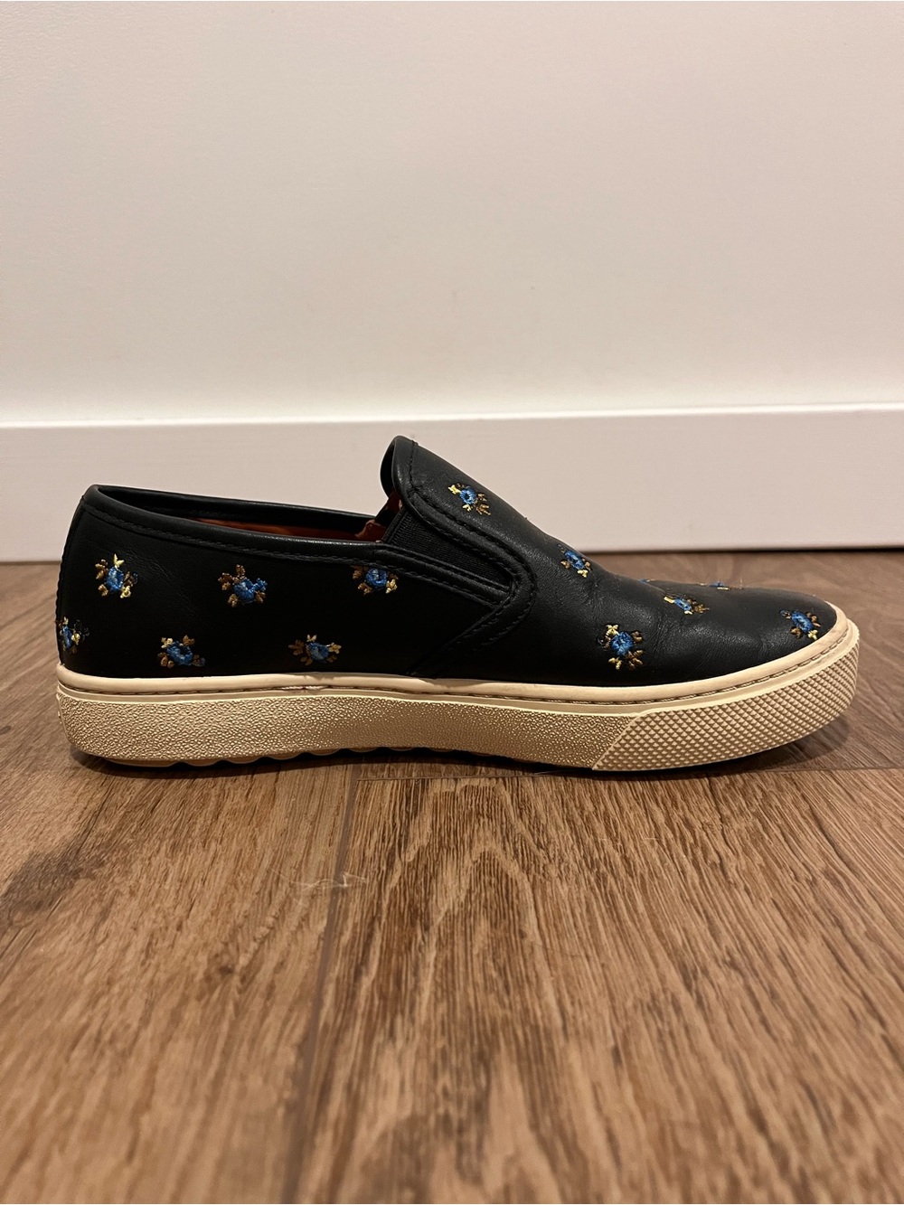 COACH Prairie Floral Leather Slip On Sneaker - Picture 9 of 13
